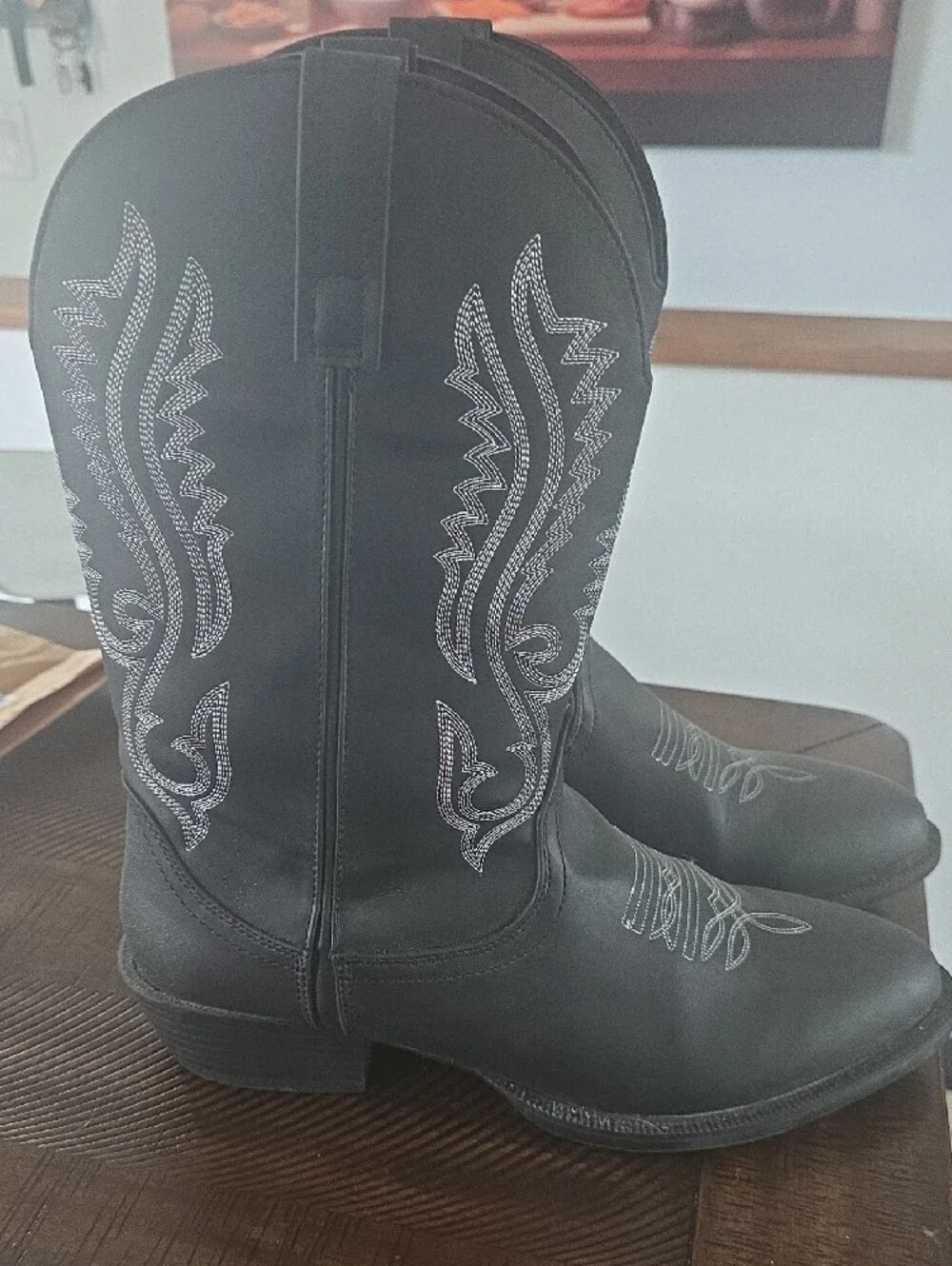 Men's Black Embroidered Western Boots